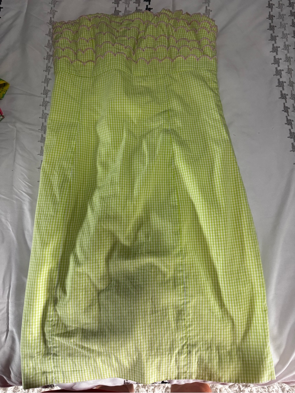 Lilly Pulitzer Yellow Gingham Strapless Sundress